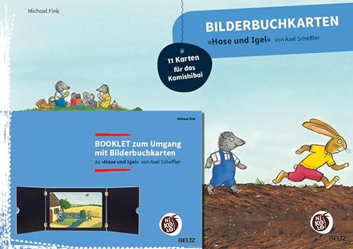 Bilderbuchkarten »Hase und Igel« von Axel Scheffler: 11 Karten für das Kamishibai mit Booklet (Beltz Nikolo)